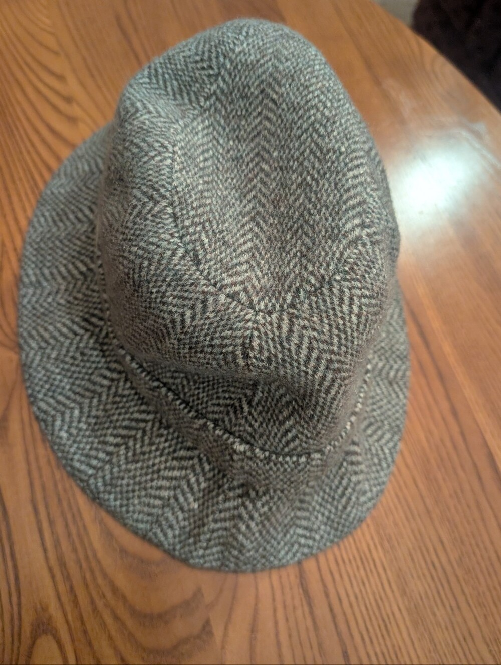 Kangol Wool Herringbone Men's Bucket Hat — Brown & Cream, Size XL